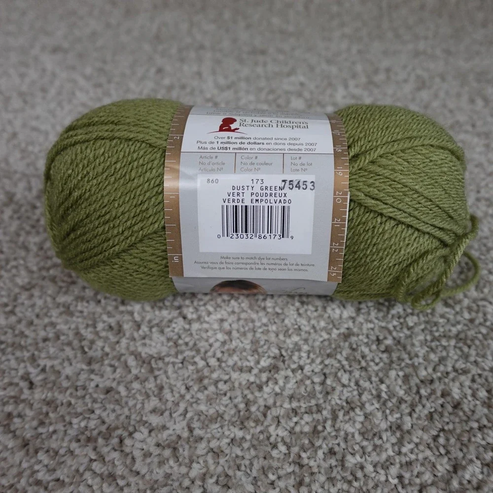 Lion Brand Vanna's Choice Acrylic Yarn Dusty Green 173 Medium‎ 4 170yd 3.5oz